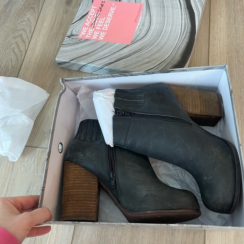 Jeffery Campbell Oriley Black Heeled boots